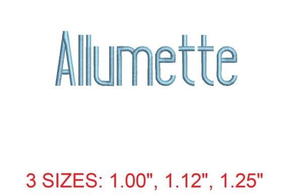 Allumette Embroidery Font