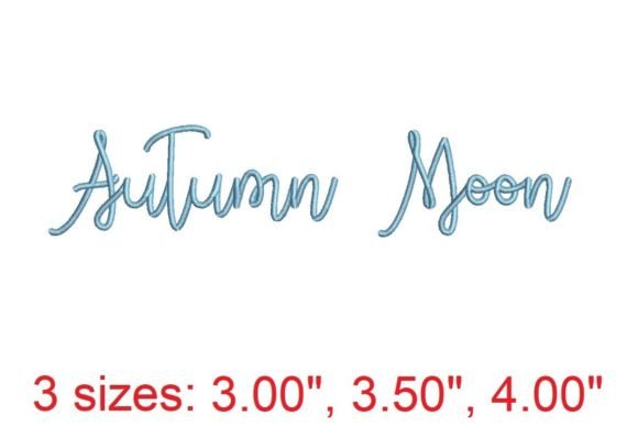 Autumn Moon Embroidery Font