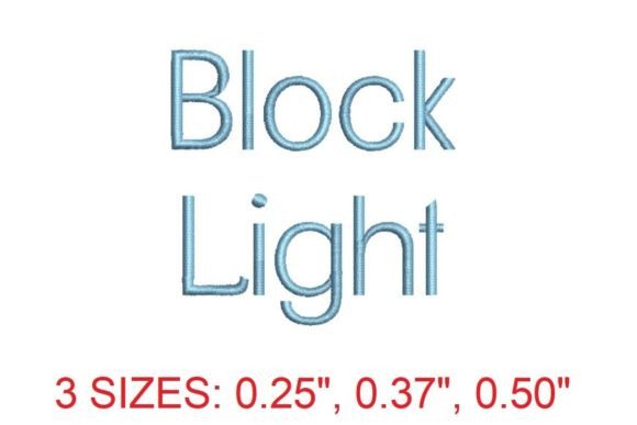 Block Light Embroidery Font