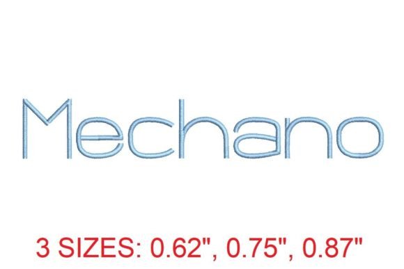 Mechano Embroidery Font