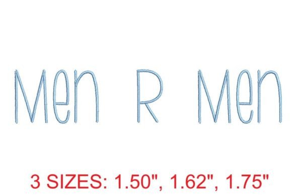 Men R Men Medium Embroidery Font
