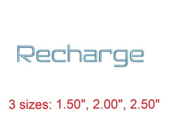 Recharge Embroidery Font