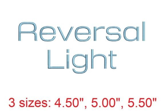 Reversal Light Embroidery Font